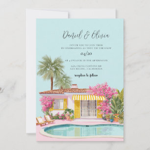Wasserfarben-Hochzeit am Miami Beach Einladung