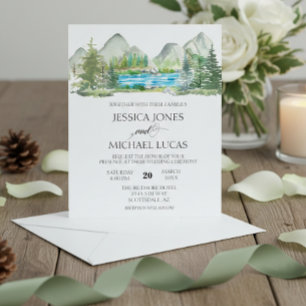 Wasserfarben Hochzeit im ländlichen Stil mit Bergw Flyer