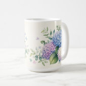 Wasserfarben-Hortensien-Garten Kaffeetasse (VorderseiteRechts)