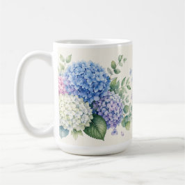 Wasserfarben-Hortensien-Garten Kaffeetasse