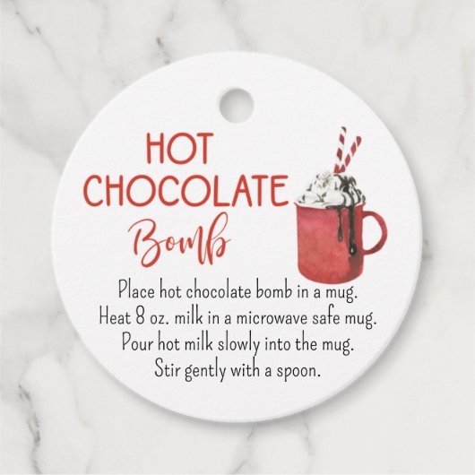 Wasserfarben-Hot-Chocolate-Bombe-Tag Geschenkanhänger (Vorderseite)