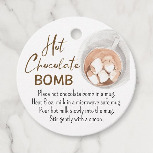 Wasserfarben-Hot-Chocolate-Bombe-Tag Geschenkanhänger (Vorderseite)