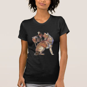Wasserfarben Howling Coyotes Tierart T-Shirt