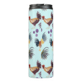 Wasserfarben Hühner Eier Barnyard Hühner Lila Blau Thermosbecher (Rückseite)