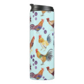 Wasserfarben Hühner Eier Barnyard Hühner Lila Blau Thermosbecher (Nach rechts gedreht)