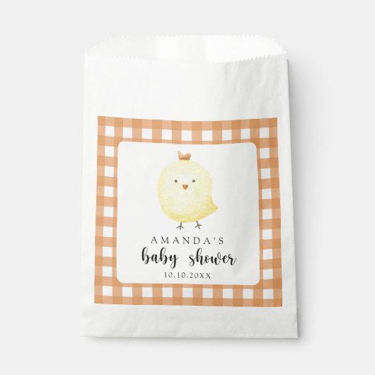 Wasserfarben-HühnerBaby-Dusche Geschenktütchen (Vorderseite)