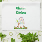 Wasserfarben-Hummel Floral Küche Handtuch (Gefaltet)