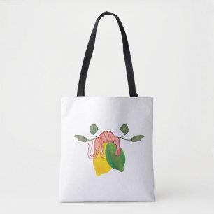 Wasserfarben-Hummer-Garnele-Limonade-Lime-Meeresfr Tasche