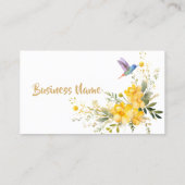 Wasserfarben Hummingbird Gelbe Blumen Custom Visitenkarte (Rückseite)