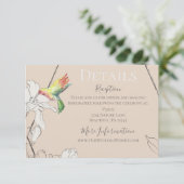 Wasserfarben Hummingbird Geodäsie Hochzeit Begleitkarte (Stehend Vorderseite)
