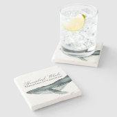 Wasserfarben-Humpback-Wal, Megaptera Novaeangliae Steinuntersetzer (Seitenansicht)