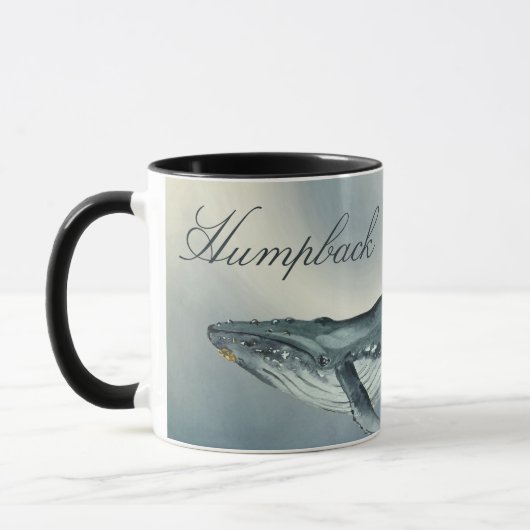 Wasserfarben-Humpback-Wal, Megaptera Novaeangliae Tasse (Links)
