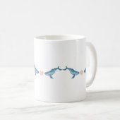 Wasserfarben Humpback Whale Herz 11oz Keramik Tass Kaffeetasse (VorderseiteRechts)