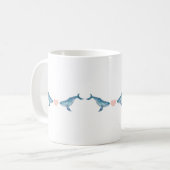 Wasserfarben Humpback Whale Herz 11oz Keramik Tass Kaffeetasse (Vorderseite Links)