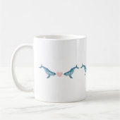 Wasserfarben Humpback Whale Herz 11oz Keramik Tass Kaffeetasse (Links)