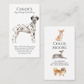 Wasserfarben Hund Walker Pet Sitter Visitenkarte (Vorne/Hinten)