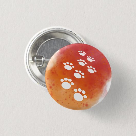 Wasserfarben-Hundspuren Button (Vorne & Hinten)