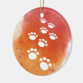 Wasserfarben-Hundspuren Keramik Ornament (Links)