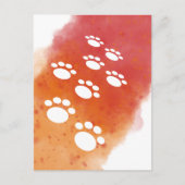 Wasserfarben-Hundspuren Postkarte (Vorderseite)