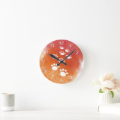 Wasserfarben-Hundspuren Runde Wanduhr (Zuhause)