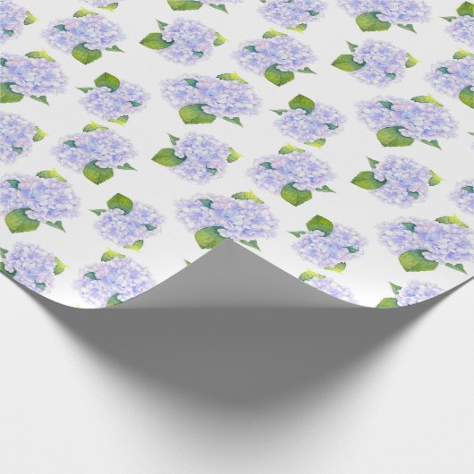 Wasserfarben-Hydrangea-Blume Geschenkpapier (Ecke)