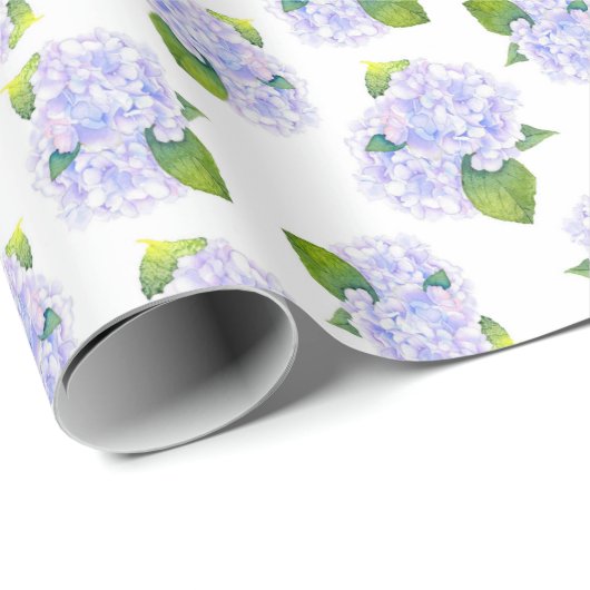 Wasserfarben-Hydrangea-Blume Geschenkpapier (Rolleneckpunkt)