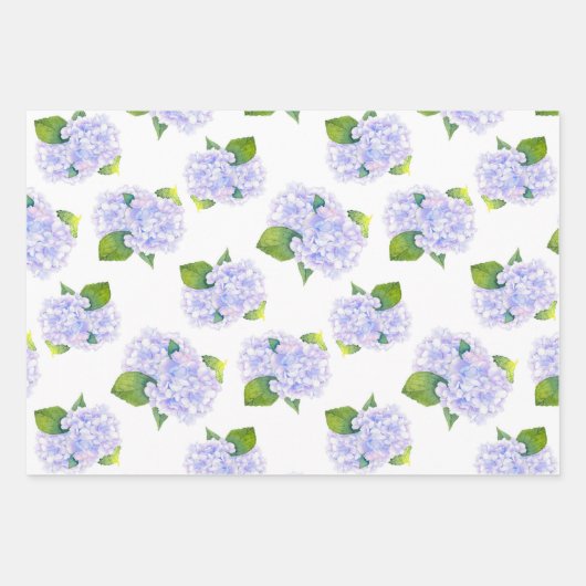 Wasserfarben-Hydrangea-Blume Geschenkpapier Set (Vorderseite 2)