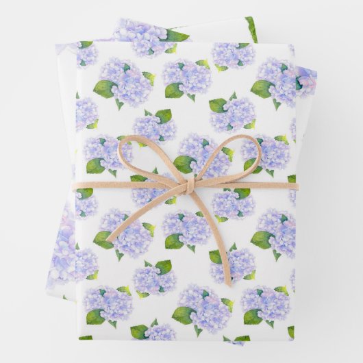 Wasserfarben-Hydrangea-Blume Geschenkpapier Set (Beispiel)