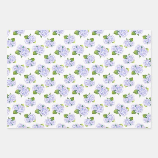 Wasserfarben-Hydrangea-Blume Geschenkpapier Set (Vorderseite)