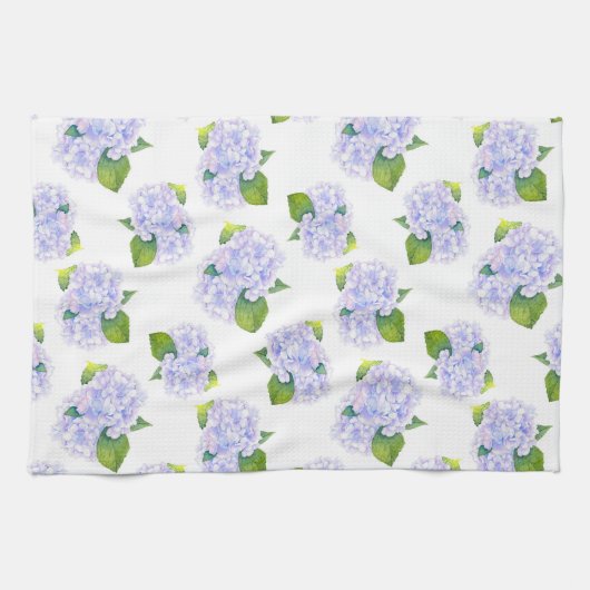 Wasserfarben-Hydrangea-Blume Geschirrtuch (Horizontal)
