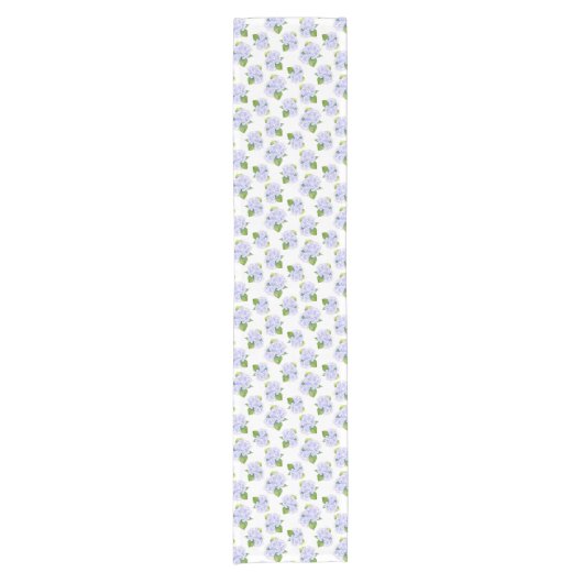 Wasserfarben-Hydrangea-Blume Kurzer Tischläufer (Vorderseite)