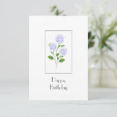 Wasserfarben-Hydrangea-Blumengestele Karte (Stehend Vorderseite)