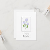 Wasserfarben-Hydrangea-Blumengestele Karte (Vorderseite/Rückseite Beispiel)