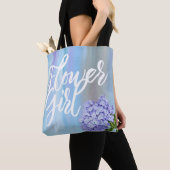 Wasserfarben-Hydrangea-Blumenmädchen mit dem Namen Tasche (Von Nahem)