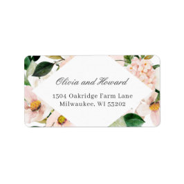Wasserfarben Hydrangea Blush Pink Floral Elegant Adressaufkleber
