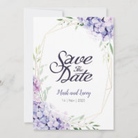 Wasserfarben-Hydrangea-Einladungen Save the Date