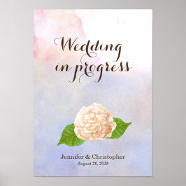 Wasserfarben-Hydrangea-Hochzeit in Arbeit Poster