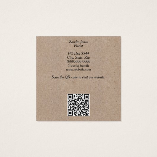 Wasserfarben-Hydrangea mit QR-Code-Visitenkarten (Rückseite)