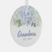 Wasserfarben Hydrangea New Oma Ornament Aus Glas (Vorderseite Rechts)