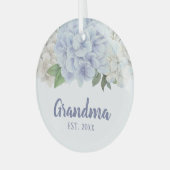 Wasserfarben Hydrangea New Oma Ornament Aus Glas (Vorderseite links)