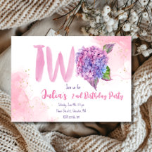 Wasserfarben-Hydrangea-Sekunde Geburtstag