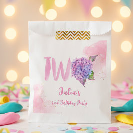 Wasserfarben-Hydrangea-Sekunde Geburtstag Geschenktütchen