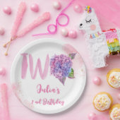 Wasserfarben-Hydrangea-Sekunde Geburtstag Pappteller (Party)