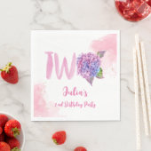 Wasserfarben-Hydrangea-Sekunde Geburtstag Serviette (Beispiel)