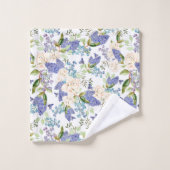 Wasserfarben-Hydrangea und Rose-Blume Badhandtuch Set (Waschlappen)