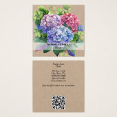 Wasserfarben-Hydrangea-Visitenkarten - Kraftpapier (Vorne & Hinten)