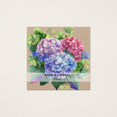 Wasserfarben-Hydrangea-Visitenkarten - Kraftpapier (Vorderseite)