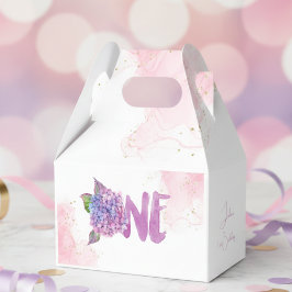 Wasserfarben-Hydrangea zum ersten Geburtstag Geschenkschachtel