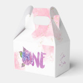 Wasserfarben-Hydrangea zum ersten Geburtstag Geschenkschachtel (Rückseite)