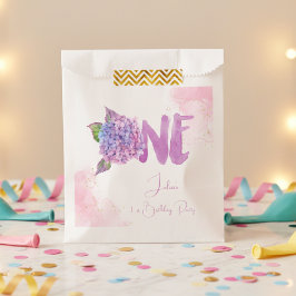Wasserfarben-Hydrangea zum ersten Geburtstag Geschenktütchen
